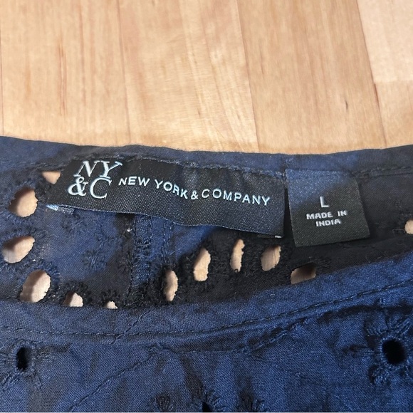 New York & Co Blake Eyelet 3/4 Sleeve Top - Picture 5 of 11